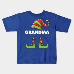 Grandma Elf Funny Matching Christmas Costume Family Kids T-Shirt